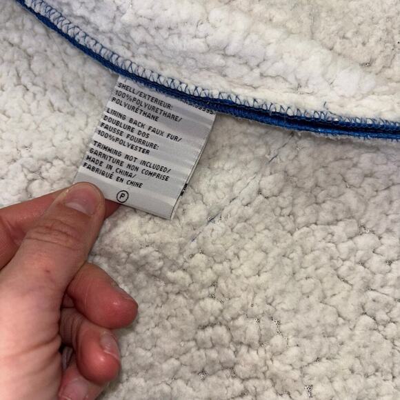 Nikki Jones Montreal Metallic Blue Sherpa Jacket Women's S Oversized Warm Modern - Picture 12 of 15